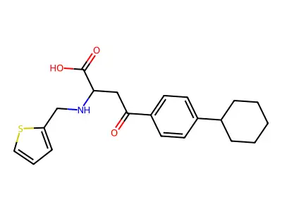 4-(4-Cyclohexylphenyl)-4-oxo-2-[(2-thienylmethyl)amino]butanoic acid structure