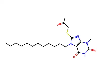 7-Dodecyl-3-methyl-8-(2-oxopropylthio)-1,3,7-trihydropurine-2,6-dione structure