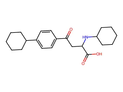 2-(Cyclohexylamino)-4-(4-cyclohexylphenyl)-4-oxobutanoic acid structure