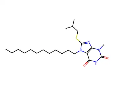 7-Dodecyl-3-methyl-8-(2-methylpropylsulfanyl)purine-2,6-dione structure