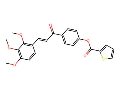 [4-[3-(2,3,4-Trimethoxyphenyl)prop-2-enoyl]phenyl] thiophene-2-carboxylate structure