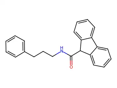 N-(3-phenylpropyl)-9H-fluorene-9-carboxamide structure