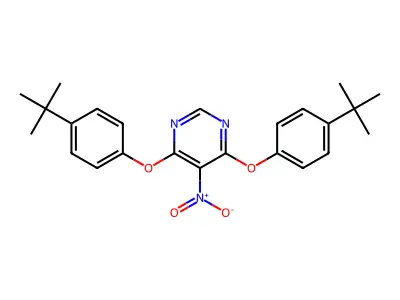 4,6-Bis(4-tert-butylphenoxy)-5-nitropyrimidine structure