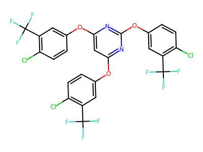 2,4,6-Tris[4-chloro-3-(trifluoromethyl)phenoxy]pyrimidine structure