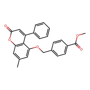 methyl 4-{[(7-methyl-2-oxo-4-phenyl-2H-chromen-5-yl)oxy]methyl}benzoate structure