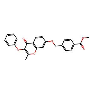 methyl 4-{[(2-methyl-4-oxo-3-phenoxy-4H-chromen-7-yl)oxy]methyl}benzoate structure