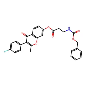 3-(4-fluorophenyl)-2-methyl-4-oxochromen-7-yl 3-[(phenylmethoxy)carbonylamino] propanoate structure