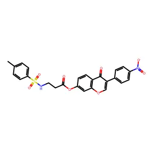 [3-(4-nitrophenyl)-4-oxochromen-7-yl] 3-[(4-methylphenyl)sulfonylamino]propanoate structure
