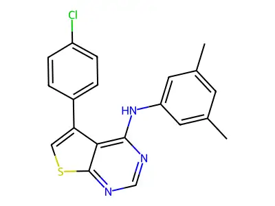 5-(4-chlorophenyl)-N-(3,5-dimethylphenyl)thieno[2,3-d]pyrimidin-4-amine structure