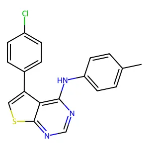 5-(4-chlorophenyl)-N-(4-methylphenyl)thieno[2,3-d]pyrimidin-4-amine structure