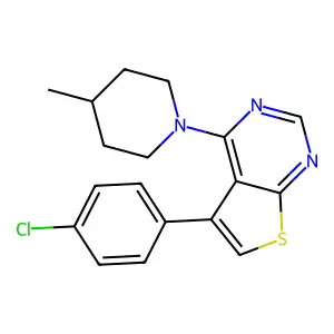 5-(4-Chlorophenyl)-4-(4-methylpiperidin-1-yl)thieno[2,3-d]pyrimidine structure