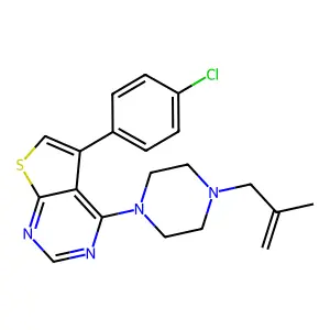 5-(4-Chlorophenyl)-4-(4-(2-methylallyl)piperazin-1-yl)thieno[2,3-d]pyrimidine structure