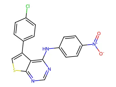 5-(4-chlorophenyl)-N-(4-nitrophenyl)thieno[2,3-d]pyrimidin-4-amine structure