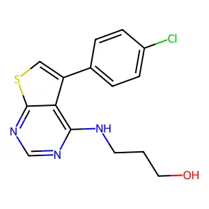 3-[[5-(4-Chlorophenyl)thieno[2,3-d]pyrimidin-4-yl]amino]propan-1-ol structure