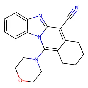 11-Morpholino-7,8,9,10-tetrahydrobenzimidazo[1,2-b]isoquinoline-6-carbonitrile structure