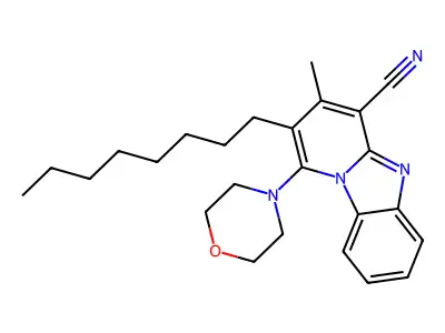 3-Methyl-1-morpholin-4-yl-2-octylpyrido[1,2-a]benzimidazole-4-carbonitrile structure