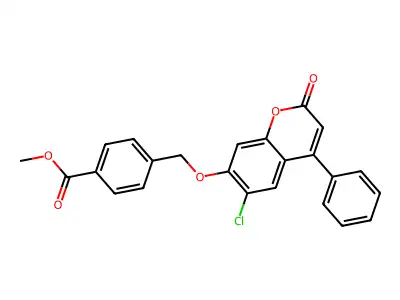 methyl 4-{[(6-chloro-2-oxo-4-phenyl-2H-chromen-7-yl)oxy]methyl}benzoate structure