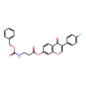 3-(4-fluorophenyl)-4-oxo-4H-chromen-7-yl 3-(((benzyloxy)carbonyl)amino)propanoate structure