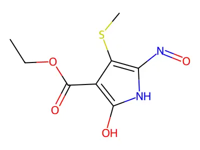 Ethyl 5-(hydroxyamino)-4-(methylthio)-2-oxo-2H-pyrrole-3-carboxylate structure