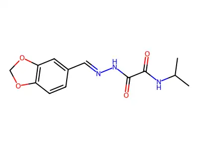 N'-[(E)-1,3-benzodioxol-5-ylmethylideneamino]-N-propan-2-yloxamide structure