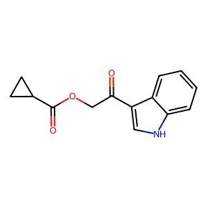 2-(1H-indol-3-yl)-2-oxoethyl cyclopropanecarboxylate structure