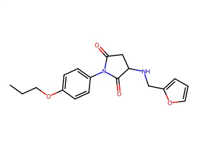 3-(Furan-2-ylmethylamino)-1-(4-propoxyphenyl)pyrrolidine-2,5-dione structure