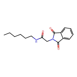 2-(1,3-dioxoisoindol-2-yl)-N-hexylacetamide structure