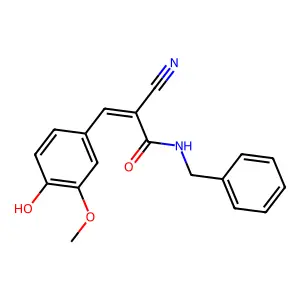 N-Benzyl-2-cyano-3-(4-hydroxy-3-methoxyphenyl)acrylamide structure