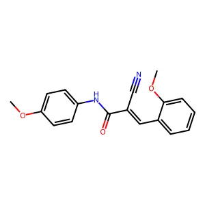 (2E)-2-cyano-3-(2-methoxyphenyl)-N-(4-methoxyphenyl)acrylamide structure