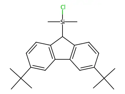 chloro-(3,6-ditert-butyl-9H-fluoren-9-yl)-dimethylsilane structure