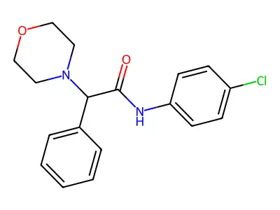 N-(4-chlorophenyl)-2-(4-morpholinyl)-2-phenylacetamide structure