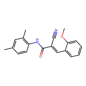 (2E)-2-cyano-N-(2,4-dimethylphenyl)-3-(2-methoxyphenyl)acrylamide structure