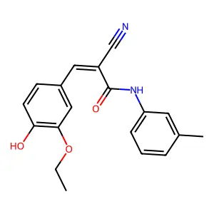 2-cyano-3-(3-ethoxy-4-hydroxyphenyl)-N-(3-methylphenyl)prop-2-enamide structure