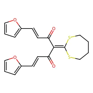 4-(1,3-Dithiepan-2-ylidene)-1,7-bis(furan-2-yl)hepta-1,6-diene-3,5-dione structure