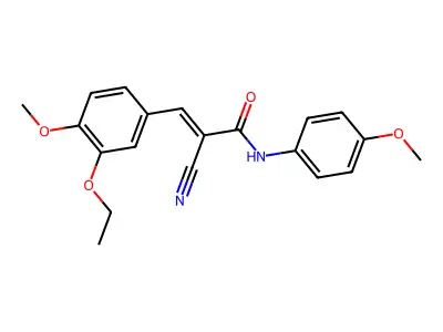 (E)-2-cyano-3-(3-ethoxy-4-methoxyphenyl)-N-(4-methoxyphenyl)prop-2-enamide structure