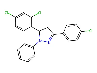 3-(4-chlorophenyl)-5-(2,4-dichlorophenyl)-1-phenyl-4,5-dihydro-1H-pyrazole structure