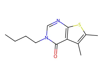3-Butyl-5,6-dimethylthieno[2,3-d]pyrimidin-4-one structure