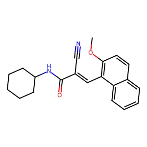 (E)-2-cyano-N-cyclohexyl-3-(2-methoxynaphthalen-1-yl)prop-2-enamide structure
