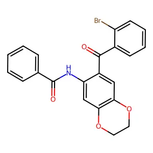 N-[7-(2-bromobenzoyl)-2,3-dihydro-1,4-benzodioxin-6-yl]benzamide structure