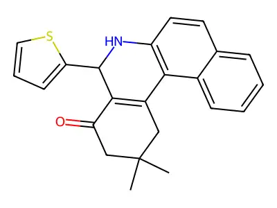 2,2-dimethyl-5-(thiophen-2-yl)-2,3,5,6-tetrahydrobenzo[a]phenanthridin-4(1H)-one structure