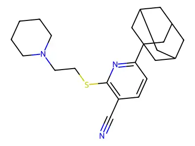 6-(1-Adamantyl)-2-(2-piperidin-1-ylethylsulfanyl)pyridine-3-carbonitrile structure