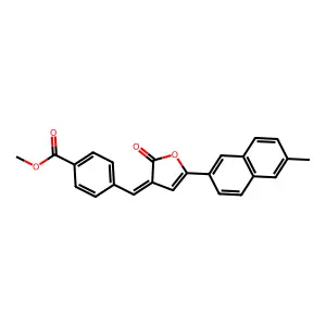 methyl 4-[(5-(6-methyl-2-naphthyl)-2-oxo-3(2H)-furanylidene)methyl]benzoate structure