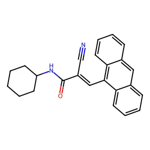 (E)-3-anthracen-9-yl-2-cyano-N-cyclohexylprop-2-enamide structure