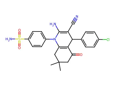 4-(2-AMINO-4-(4-CHLOROPHENYL)-3-CYANO-7,7-DIMETHYL-5-OXO-5,6,7,8-TETRAHYDRO-1(4H)-QUINOLINYL)BENZENESULFONAMIDE structure