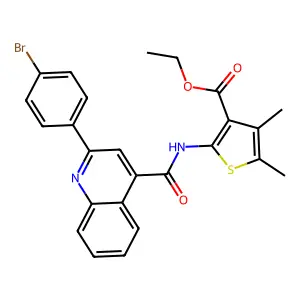 ethyl 2-[[2-(4-bromophenyl)quinoline-4-carbonyl]amino]-4,5-dimethylthiophene-3-carboxylate structure