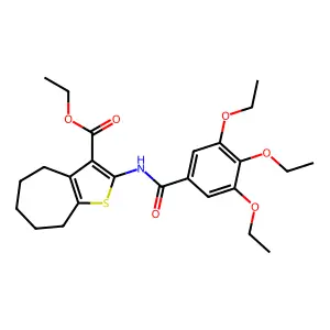 ETHYL 2-(3,4,5-TRIETHOXYBENZAMIDO)-4H,5H,6H,7H,8H-CYCLOHEPTA[B]THIOPHENE-3-CARBOXYLATE structure