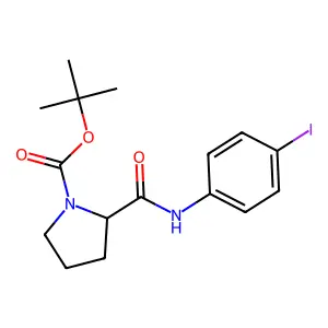 (S)-tert-butyl 2-((4-iodophenyl)carbamoyl)pyrrolidine-1-carboxylate structure
