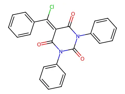 5-[Chloro(phenyl)methylidene]-1,3-diphenylhexahydropyrimidine-2,4,6-trione structure