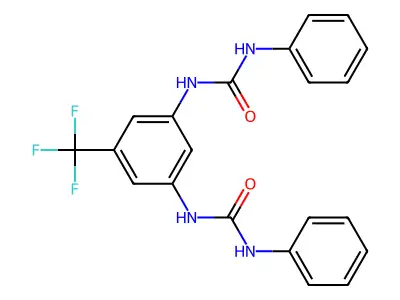 1,1'-(5-(Trifluoromethyl)-1,3-phenylene)bis(3-phenylurea) structure