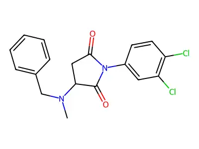3-[Benzyl(methyl)amino]-1-(3,4-dichlorophenyl)pyrrolidine-2,5-dione structure